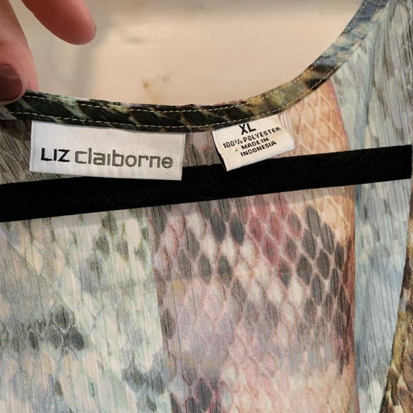 Liz Claiborne | Coloureful Snake Print Sheer Blouse - Picture 2 of 4